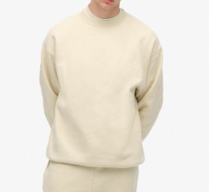 Sweat-shirts à capuche beiges haut de gamme pour hommes, personnalisables, en molleton polyester/coton non tissé, coupe oversize, avec faible MOQ - Product Image 2