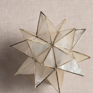 Adorno de árbol de Navidad con estrella morava iluminada, hecho a mano, de metal dorado, estrella 3D para luces LED, decoración navideña brillante. - Product Image 6