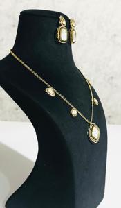 Geometric Gold Plated Crystal Necklace and Earring <b>Set</b> for Women Party Jewelry Trendy Fashion Alloy Jewelry <b>Sets</b> - Product Image 5