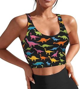 Sujetadores deportivos para mujer, sujetador de yoga con estampado animal, espalda cruzada, ligero, transpirable, antibacteriano, que absorbe el sudor, elástico en cuatro direcciones - Product Image 3