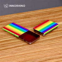 Boîte en métal Rainbow Slide avec couvercle anti-enfants, boîte de rangement pour bonbons en métal écologique, couleurs personnalisables