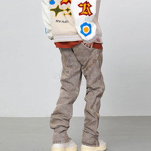 Jean durable avec design de coutures soignées, idéal pour un usage décontracté et professionnel, finition nette, pantalon pour homme. - Product Image 6