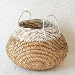 Handbraided storage <b>baskets</b> set of rattan <b>basket</b> for supermarket display & home organization - Product Image 5