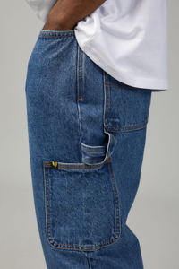 Jean droit taille haute avec ourlet fendu en denim délavé clair pour femme, pantalon décontracté en coton délavé pleine longueur - Product Image 5