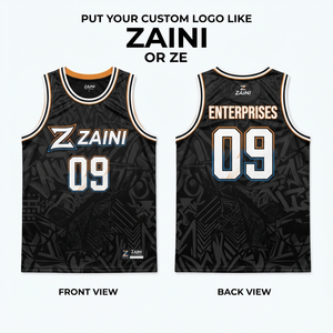 Maillot de basket-ball pour hommes 180 GSM en maille polyester respirante de qualité supérieure Noir Blanc Or Logo personnalisé Sublimation Uniforme d'équipe - Product Image 1