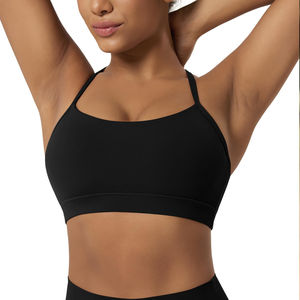 Nouvelle arrivée, soutien-gorge de sport pour femme de bonne qualité, respirant, avec logo sur le devant, maintien élevé, pour yoga, fitness et gym. - Product Image 1