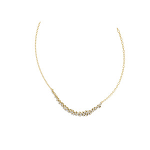 Collar Aarinya para Mujer con Diamantes Cultivados en Laboratorio, Chapado en Oro de 9K, Corte Moderno, Diseño de Racimo Flotante, para Compromiso, Boda, Lujo, Certificado IGI - Product Image 3