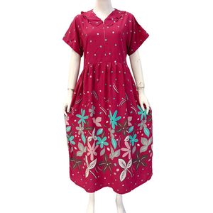 Robes décontractées mi-longues pour femmes, col en V à volants et fermeture éclair sur le devant, par Chrysanta - Product Image 3