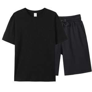Ensemble T-shirt et short pour homme en coton 100% - Style décontracté d'été - Respirant - Séchage rapide - Tricoté - Style streetwear - Personnalisé - Product Image 3