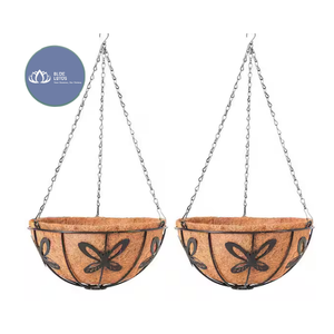 Panier suspendu en fer Lucy PE Premium Bleu Lotus, résistant à la rouille, respirant, inaltérable, avec chaîne, pour jardin, vente en gros - Product Image 4