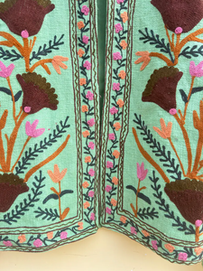 Handmade 100% Cotton Velvet Suzani Kimono Jacket | Autumn/<b>Winter</b> <b>Quilted</b> Breathable Eco-Friendly Boho Design Embroidery - Product Image 3