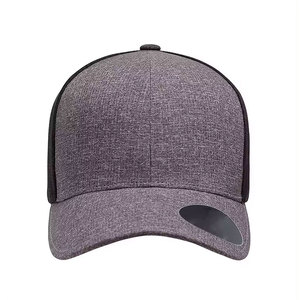 Casquette Trucker Unisexe 6 Panneaux Couleur Unie Maille Réglable pour Adultes Usage Quotidien Toutes Saisons Tissu Gris Mélange - Product Image 6
