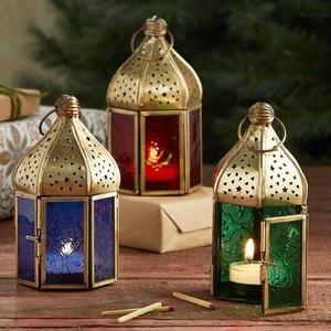 Farol de Hierro Marroquí Antiguo con Vidrio Colorido, Hecho a Mano, Ecológico, Decoración Colgante para Interiores/Exteriores - Product Image 6