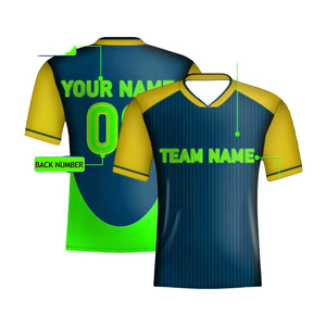 Camiseta de Fútbol para Hombre, Cuello en V, Verde y Roja, Manga Corta, Impresión por Transferencia de Calor, 100% Poliéster, Malla Transpirable, Corte Regular - Product Image 5