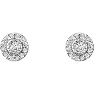 Pendientes de Oro de 10K con Corte Halo Milgrain y Diamantes Naturales - Product Image 1
