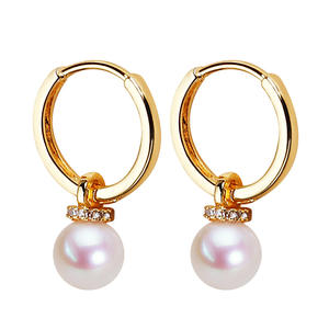 Boucles d'oreilles en perles blanches fines en gros avec fermoirs, perles d'eau douce Zhuji, élégantes et stylées - Product Image 4