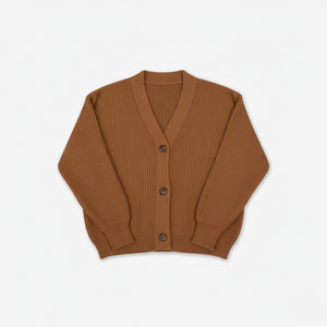 OEM & ODM acceptés, sans impression, tricoté, 100% acrylique, cardigan à 3 boutons, décontracté, simple, col en V, anti-plis, Vietnam, CRAZIGOODS - Product Image 2