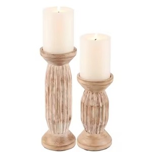 Support de bougie en bois naturel, style moderne, décoration d'intérieur, accessoire pour la collection de décoration intérieure - Product Image 5