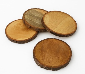 Handmade Wood Coaster <b>Set</b> with Modern Artistic Design Durable for Home Decor & Coffee Table Dining Table Office <b>Desk</b> Use - Product Image 1