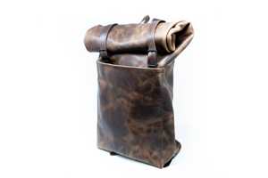 Sac à dos en cuir véritable à fermeture enroulable, style classique, sac à dos de voyage en cuir de vachette, sac pour ordinateur portable pour homme, utilisation au bureau, nouveau LTBP-0100 - Product Image 4