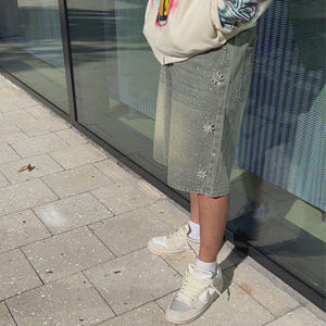 กางเกงยีนส์ขาสั้นผู้ชายแบบสั่งทำพิเศษ คุณภาพสูง รับออกแบบและสกรีนโลโก้ พิมพ์ลายดิจิทัล แห้งเร็ว ระบายอากาศได้ดี - Product Image 4