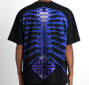 Camiseta Gótica Oversize de Algodón Pesado con Estampado de Calavera, Estilo Hip Hop Urbano, Vintage, Unisex, Personalizada, Premium - Product Image 2