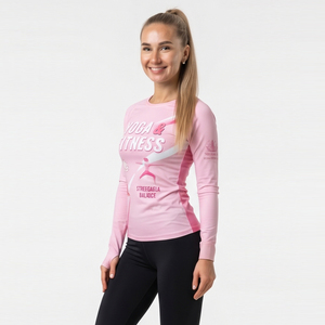 T-shirt de yoga à imprimé graphique pour femmes, manches longues, haut de sport pour la gym, vêtements de jogging pour femmes, t-shirt en polyester tricoté, haut de fitness pour femmes - Product Image 6