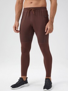 <b>Men</b> Full Length Solid Color Spandex Nylon <b>Compression</b> Pants Drawstring Waist Quick Dry <b>Leggings</b> - Product Image 4