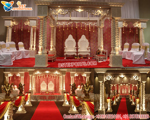 ชุดรูปแบบ manavarai mandap งานแต่งงานเวที mandap งานแต่งงานเวทีแต่งงาน manavarai การออกแบบที่ยิ่งใหญ่งานแต่งงานเส้นใย manavarai mandap UK - Product Image 4