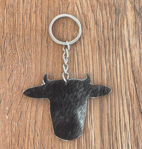 Nouveau design vente chaude cheveux sur cuir de vachette porte-clés en cuir porte-clés élégants porte-clés de luxe en cuir de forme unique - Product Image 6