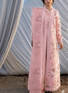 Ensemble Kurta et Dupatta brodés rose nude élégant pour femmes, tenue de mariage indienne et pakistanaise - Product Image 4
