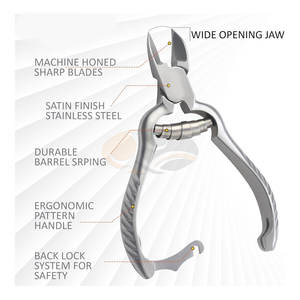 Coupe-ongles robuste pour podiatre, pour ongles épais et incarnés, professionnel, en acier inoxydable, avec ressort cylindrique, pour podologie - Product Image 3