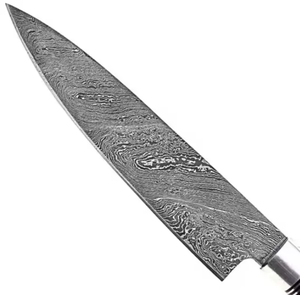 Couteau de chef japonais forgé à la main en acier Damas, 8-9,9 pouces, manche en résine, couteaux pour droitiers, couteau de chef ambidextre en acier Damas, OEM ODM - Product Image 4
