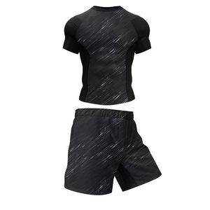 Custom Men's MMA Compression <b>Shirt</b> and Fight Shorts Set Breathable Polyester Spandex BJJ <b>Boxing</b> Muay Thai Gym Training - Product Image 4