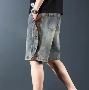 Shorts en jean baggy pour homme, coupe décontractée, cargo, jambe droite, taille haute, style streetwear vintage hip-hop, grande taille - Product Image 2