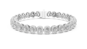Pulsera de Diamantes Cultivados en Laboratorio con Corte Esmeralda, Chapada en Oro sobre Plata, para Mujer, Certificada por IGI, Joyería Clásica para Bodas - Product Image 6