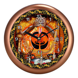 Horloge murale religieuse Panchmukhi Hanuman Ji, finition dorée, design personnalisé imprimé pour la fête des mères et Noël - Product Image 2