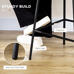 Set di 2 Eleganti e Resistenti Sgabelli da Bancone in Rattan con Struttura in Acciaio e Poggiapiedi, Arredamento per Cucina - Product Image 5