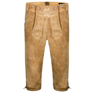 Shorts en cuir traditionnels pour hommes, style Oktoberfest, Lederhosen, style bavarois. - Product Image 1