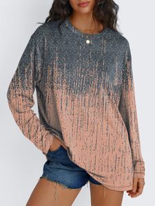 Jersey de manga larga con cuello redondo y estampado para mujer, ligero, cómodo, informal, lavable a máquina, para todas las estaciones - Product Image 3