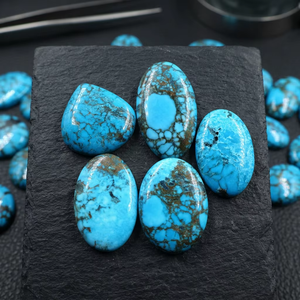 Turquesa Azul Magnesita al por Mayor, Piedras Preciosas Sueltas, Cabujones Planos para Anillos y Collares DIY - Product Image 2