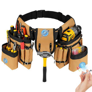 Ceinture à outils de charpentier de haute qualité, ceinture à outils en cuir robuste, ceinture de travail avec bretelles, ceinture à outils professionnelle en cuir - Product Image 1