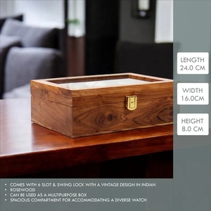 <b>Personalised</b> Handmade Wooden Watch Box for Men Hanging Display Storage Case Eco Friendly Durable Vintage Watch Box - Product Image 4