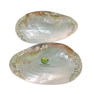 Vietnam Supplier Handmade Mother of Pearl Tray Decorative Seashell Plate Wholesale - Product Image 3