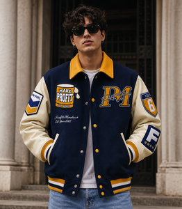 Custom Chenille Embroidery Varsity Jacket Premium Wool Body PU Leather Sleeve Letterman Jacket OEM ODM Wholesale - Product Image 5