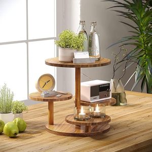 4 Tier Round Wooden Cupcake Stand Dessert Display Tower Reusable Serving Stand Wedding <b>Party</b> Home <b>Decoration</b> - Product Image 6