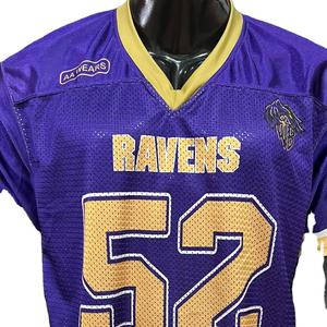 Camiseta de fútbol americano con foto Real, transpirable, de talla grande, bordado, aparejos, sarga, sublimación, pantalones integrados, paquete de equipo corto - Product Image 1