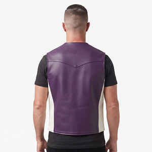 <b>Men</b> Leather Waist Coat <b>Men's</b> Leather Zipper Office Wear <b>Vest</b> <b>Men</b> Sleeveless Leather Waistcoat <b>Mens</b> Side Pockets PU Leather <b>Vest</b> - Product Image 2