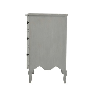 Alexander Nightstand Made of <b>High</b> Quality Mahogany Wood in Gray and Equipped with 3 Drawers for Indoor Use - Product Image 3