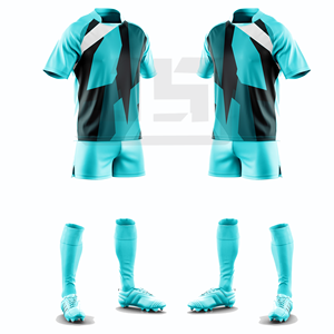 Ensemble short et maillot de rugby personnalisé avec impression numérique et broderie 3D, respirant, coupe-vent, sans couture, écologique, antibactérien, 100% - Product Image 6